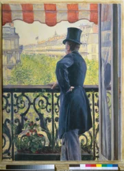 Mann auf dem Balkon, Boulevard Haussmann